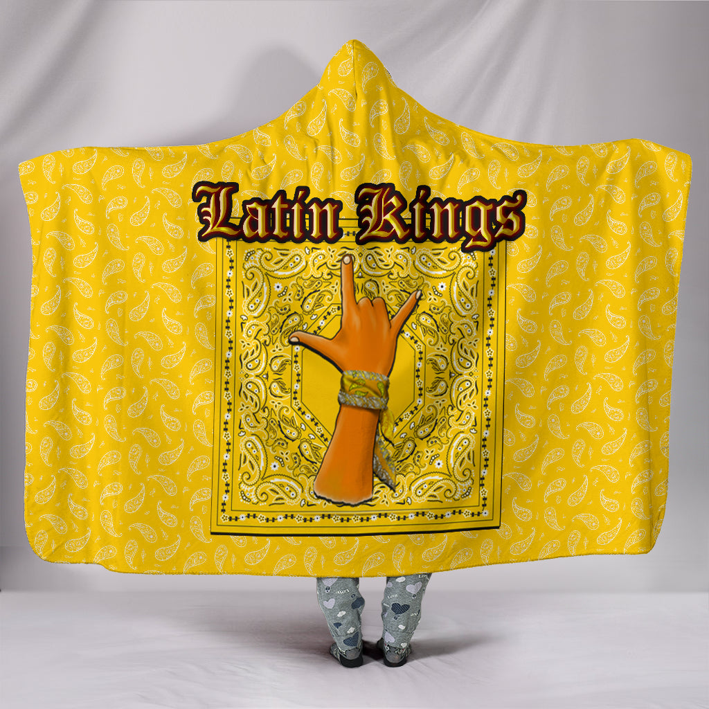 Latin Kings Gang Hooded Blanket – Yellow Bandana Pattern A21 – Wardrobe ...