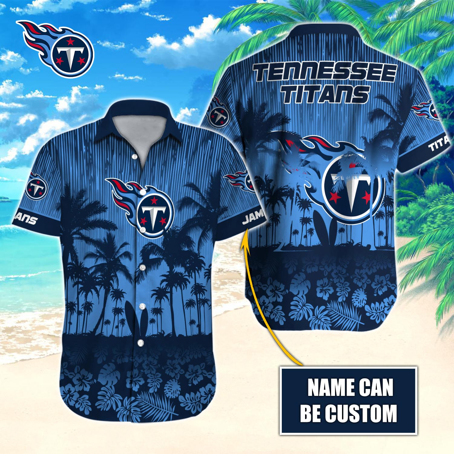 Tennessee Titans Nfl-Hawaiian Shirt Custom T-40577