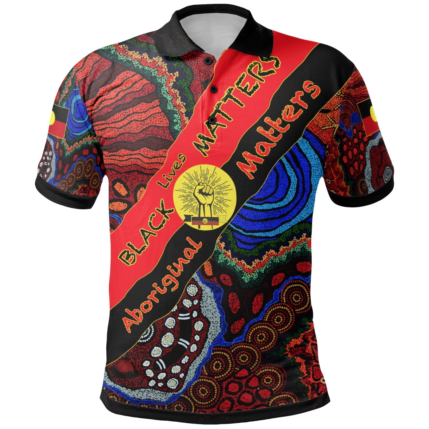 Aboriginal Polo – Black Live Matter & Aboriginal Patterns Polo Shirt ...