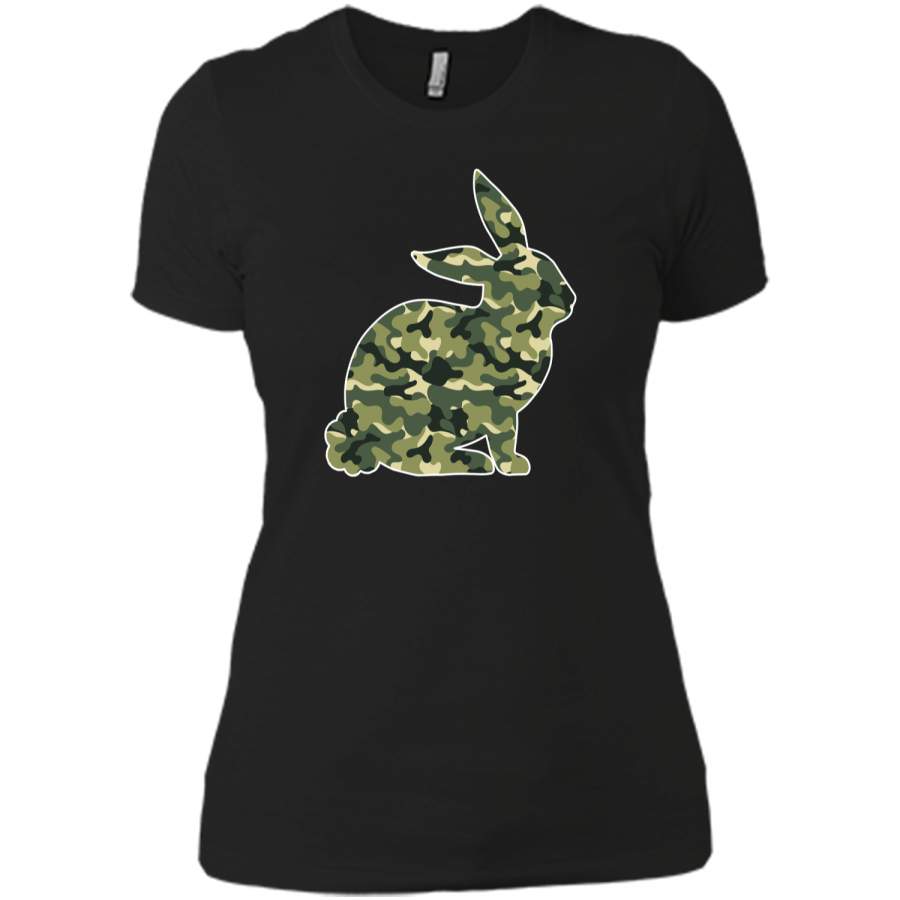 Easter Bunny Camo Rabbit Happy Easter T-Shirt Next Level Ladies Boyfriend Tee