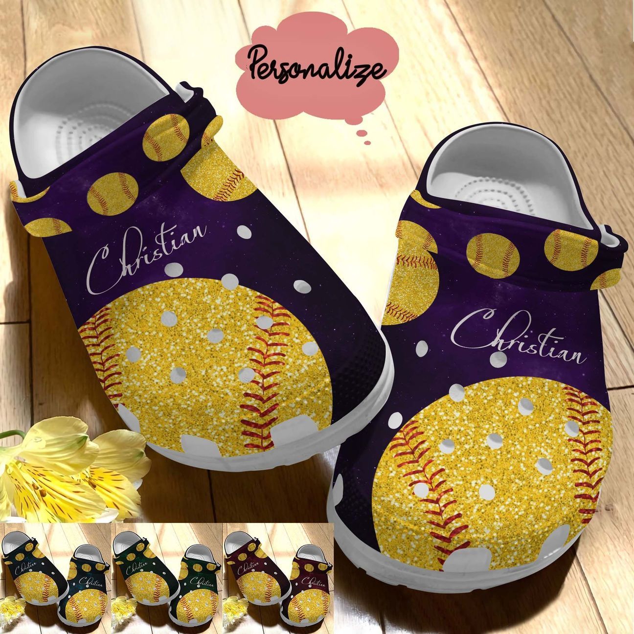 Softball Is Life Personalized Personalize Clog, Custom Name, Text, Fashion Style For Women, Men, Kid, Print 3D