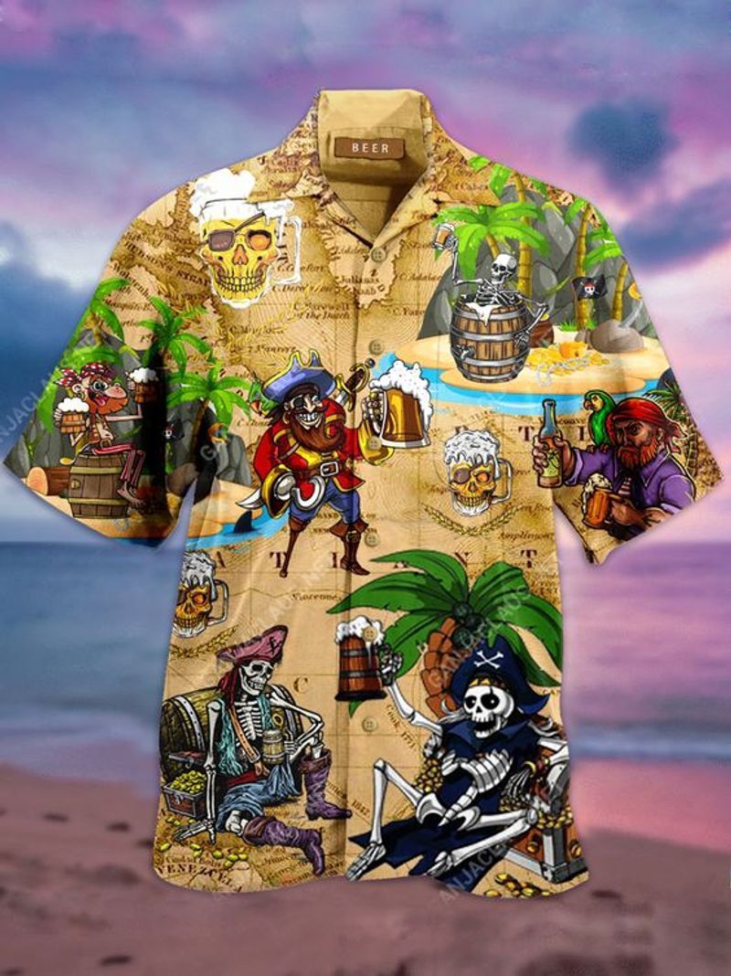 Pirates Of The Caribbean Cartoon For Men And Women Graphic Print Short Sleeve Hawaii Casual Shirt Ha91086