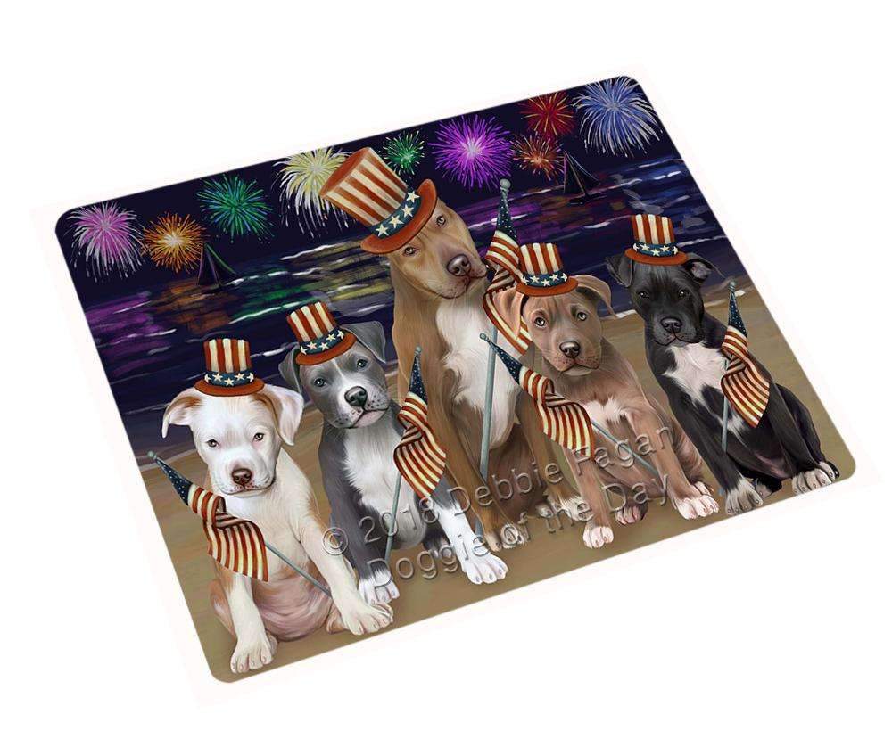 4Th Of July Independence Day Firework Pit Bulls Dog Blanket Blnkt56244 (37X57 Sherpa)