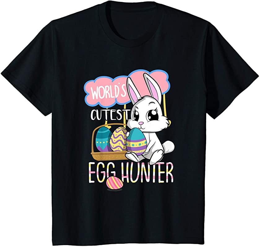 Kids World’s Cutest Egg Hunter Toddler Girl Easter Bunny Rabbit T-Shirt