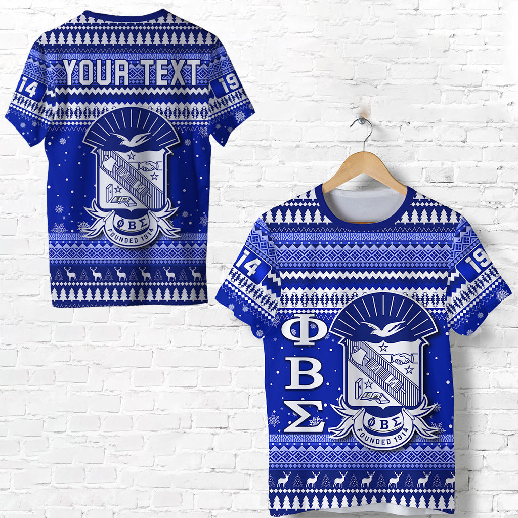 (Custom Personalised) Phi Beta Sigma Christmas T Shirt African Pattern Lt13