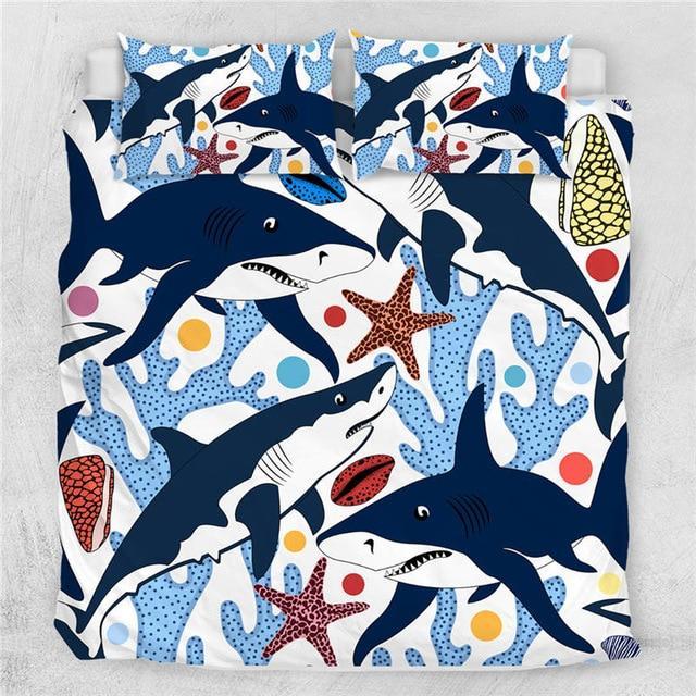Marine Animals 3 Pieces Quilted Comforter Set