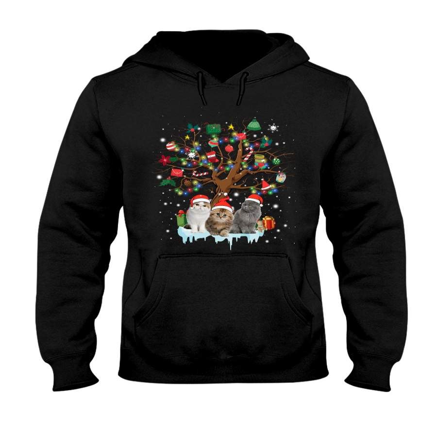 Christmas Tree Cat Lovers Cute Funny Hoodie