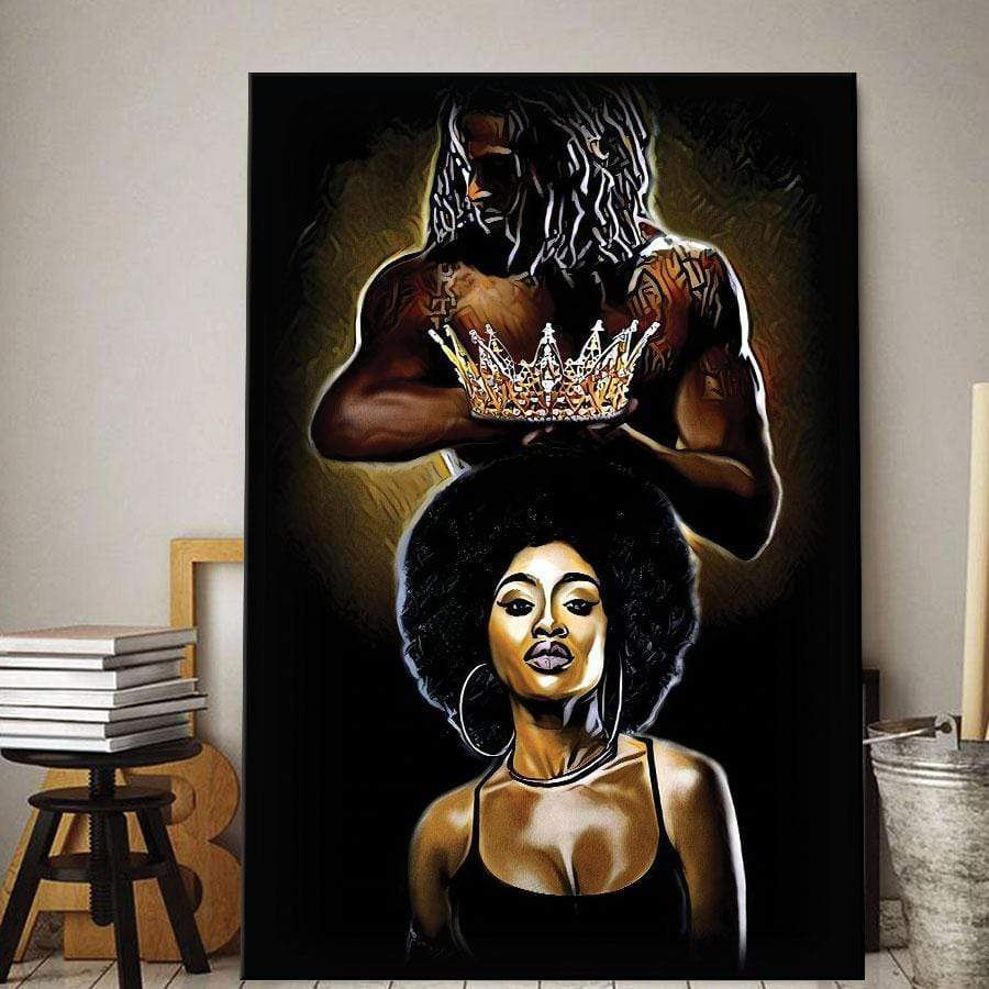 Black King And Queen Crown Canvas Prints  Poster Print, Wall Art Canvas, Poster Canvas Wall Decor