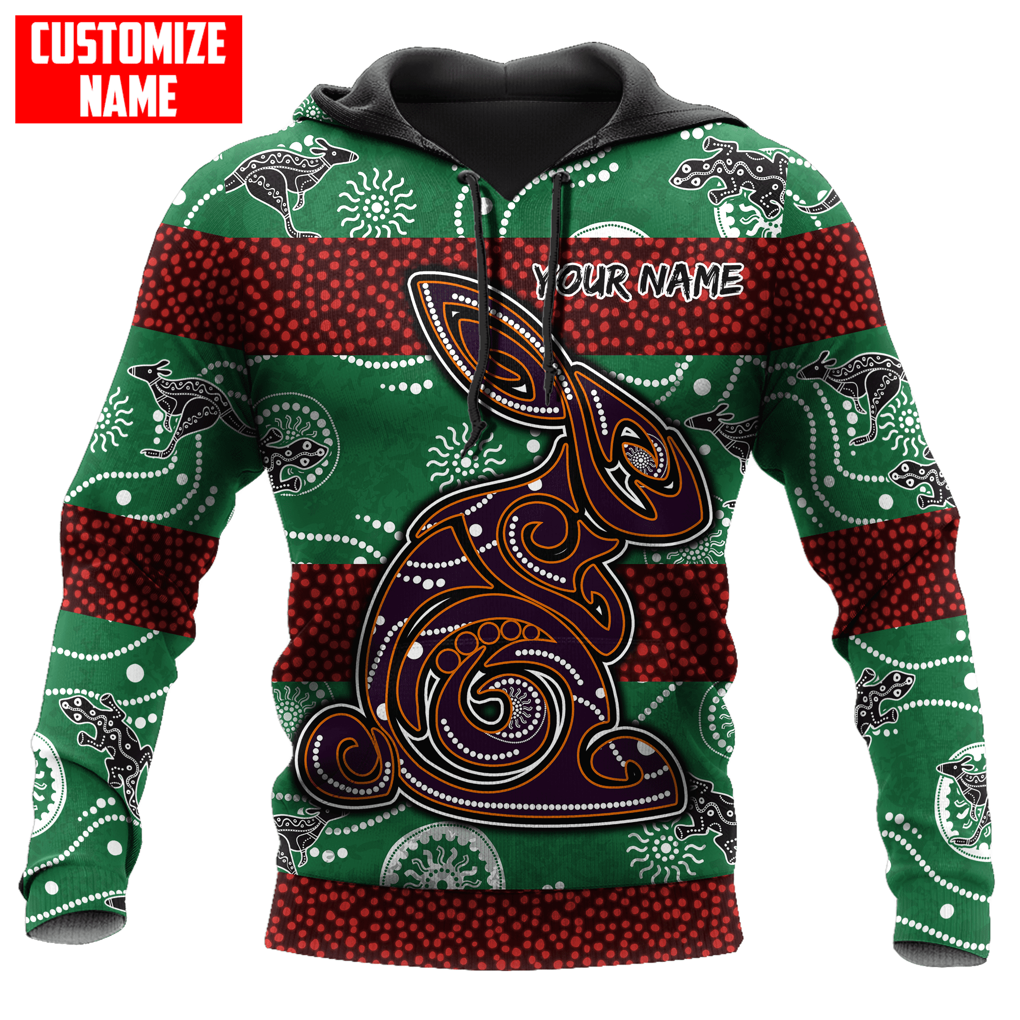 Aboriginal Animals Rabbit Personalized Name 3D Printed Shirts Tmarc Tee