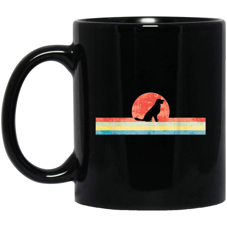 Golden Retriever Dog Retro Vintage Sunrise 70s Silhouette Mug