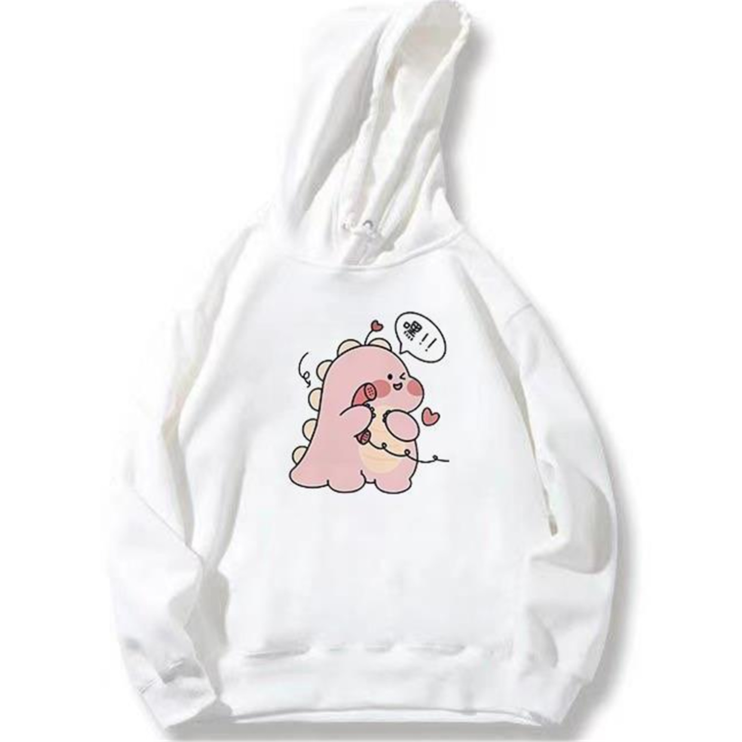 Cute Couple Dinosaur Hoodie Autumn Autumn Sweatshirt Women Punk Korean Cartoon Tops Vintage Oversized Hooded Kawaii Hoodie Girl alx