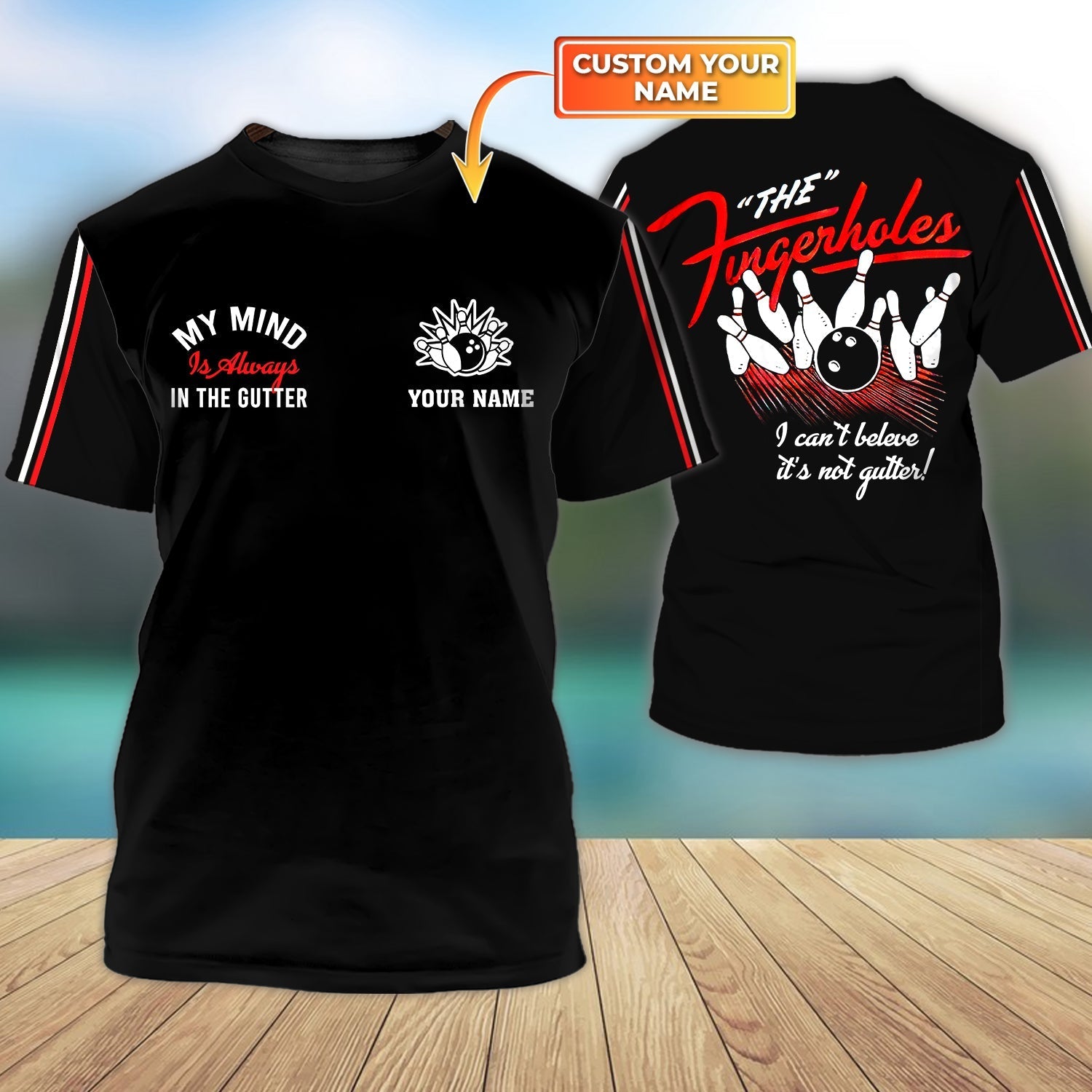 Customized Black Bowling Tshirt For Men And Women, Bowling Team Tshirt, Bowling Shirts