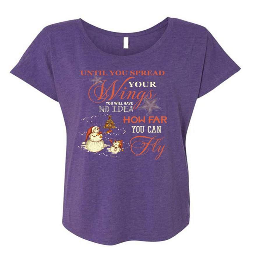 You Can Fly T Shirt, You Spead Your Wings T Shirt, Cool Shirt (Ladies’ Triblend Dolman Sleeve)