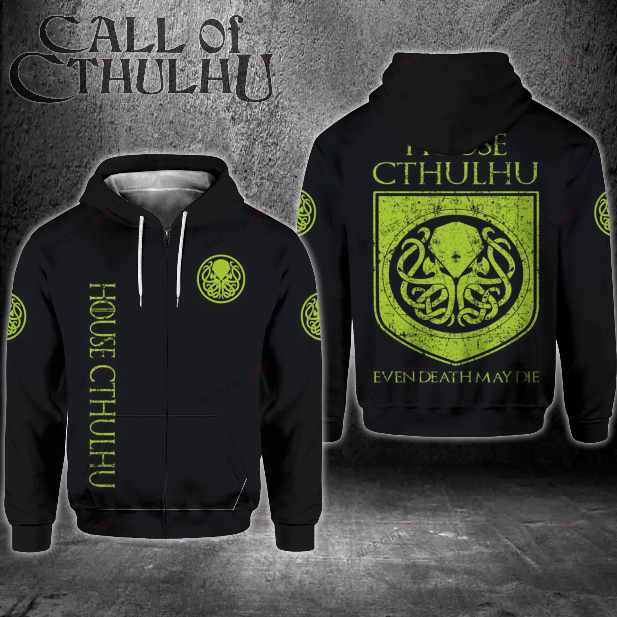 House Cthulhu Even Death May Die Zip Hoodie 3D 3Zh-Q6T8