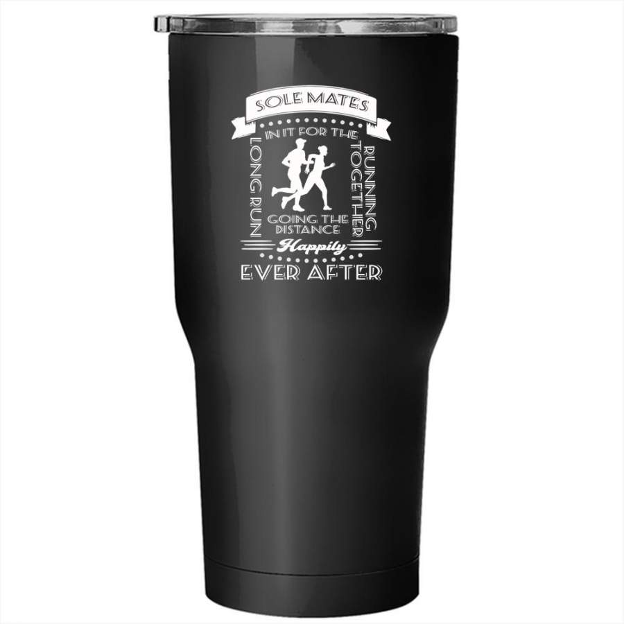 Running Together Tumbler 30 oz Stainless Steel, Funny Gift For Couple Travel Mug