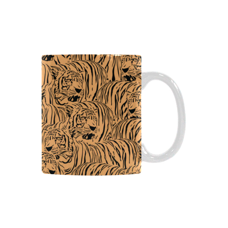 Bengal tigers pattern Classical White Mug (Fulfilled In US)