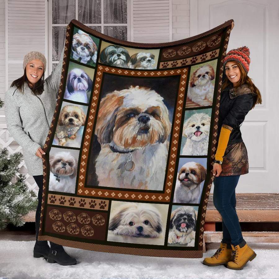 Watercolor Shih Tzu Fleece Blanket Dog Lover Gift Idea H191111 – Amelio ...