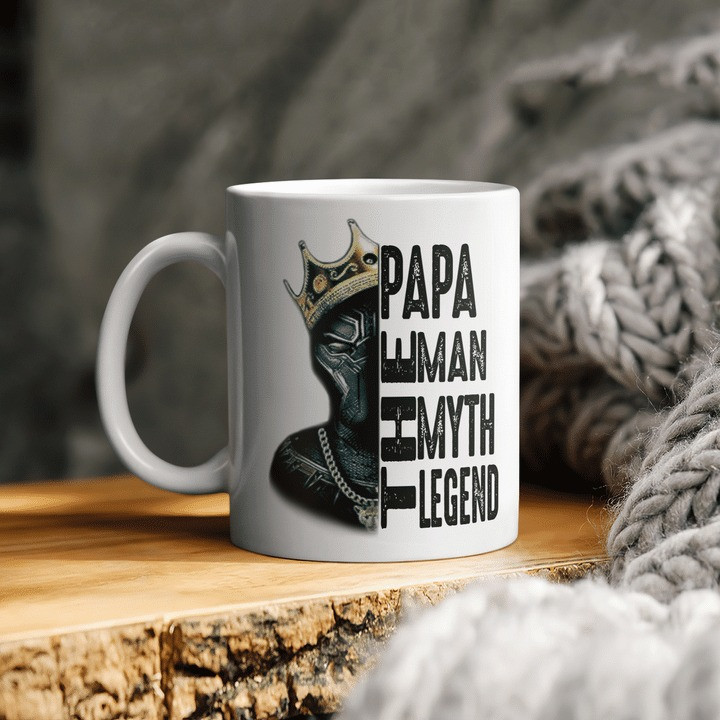 Customized Black King Papa The Man The Myth The Legend Coffee Mug, Tea Mug