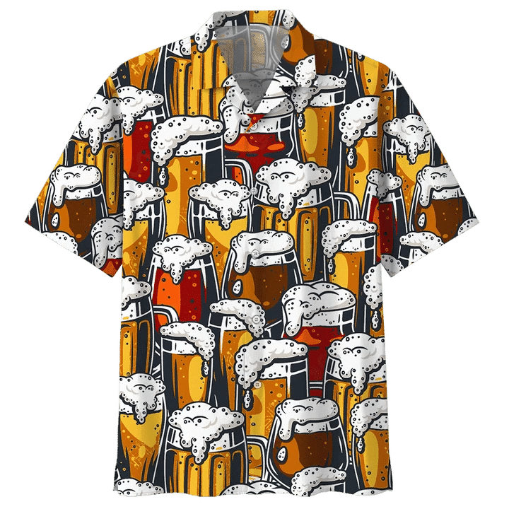 Beer Glass Pattern Hawaii Aloha Shirts Summer Holiday Beach Shorts Dh Ha38780