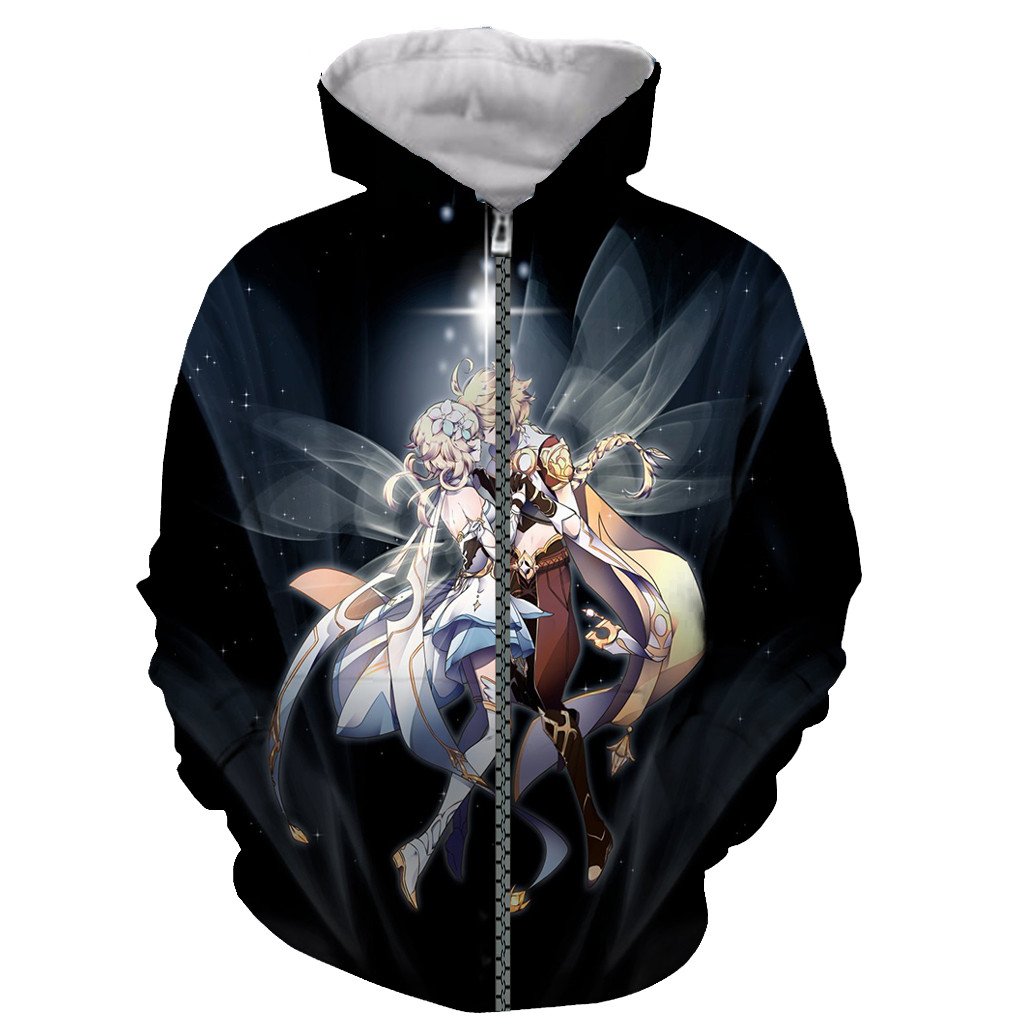 3D Print Genshin Impact Fashion Long Sleeves Zipper Hoodies