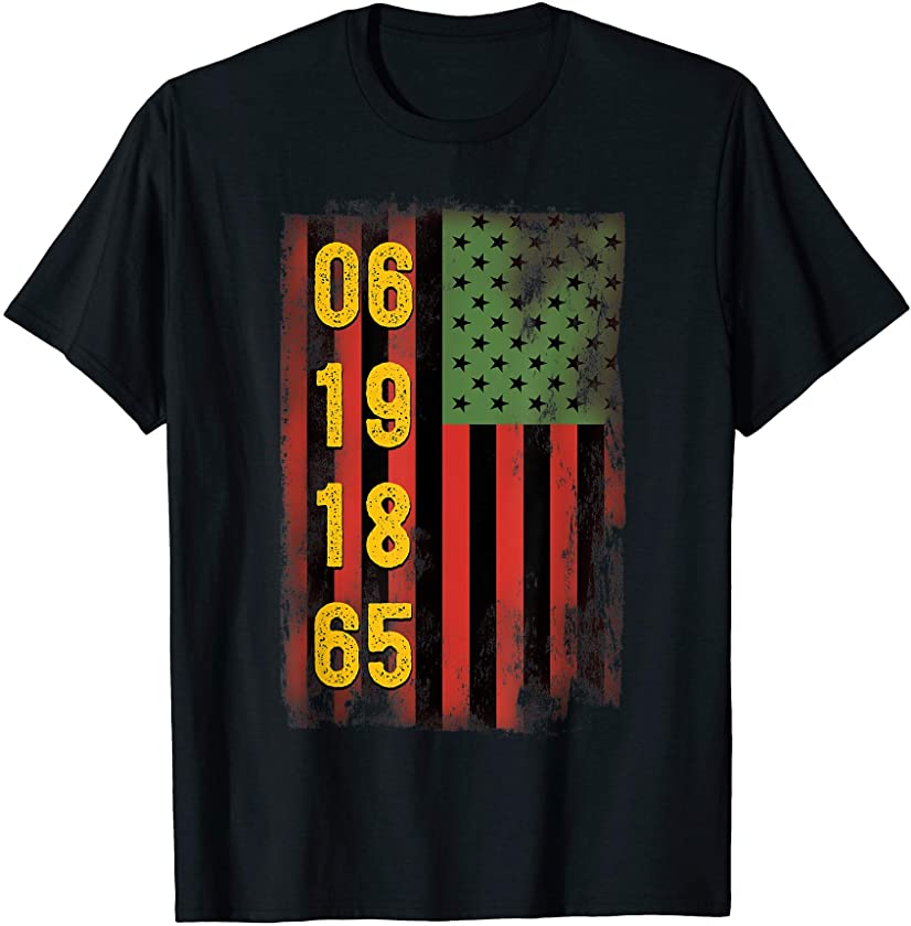 African American Flag Juneteenth Shirt June 19th 1865 T-Shirt