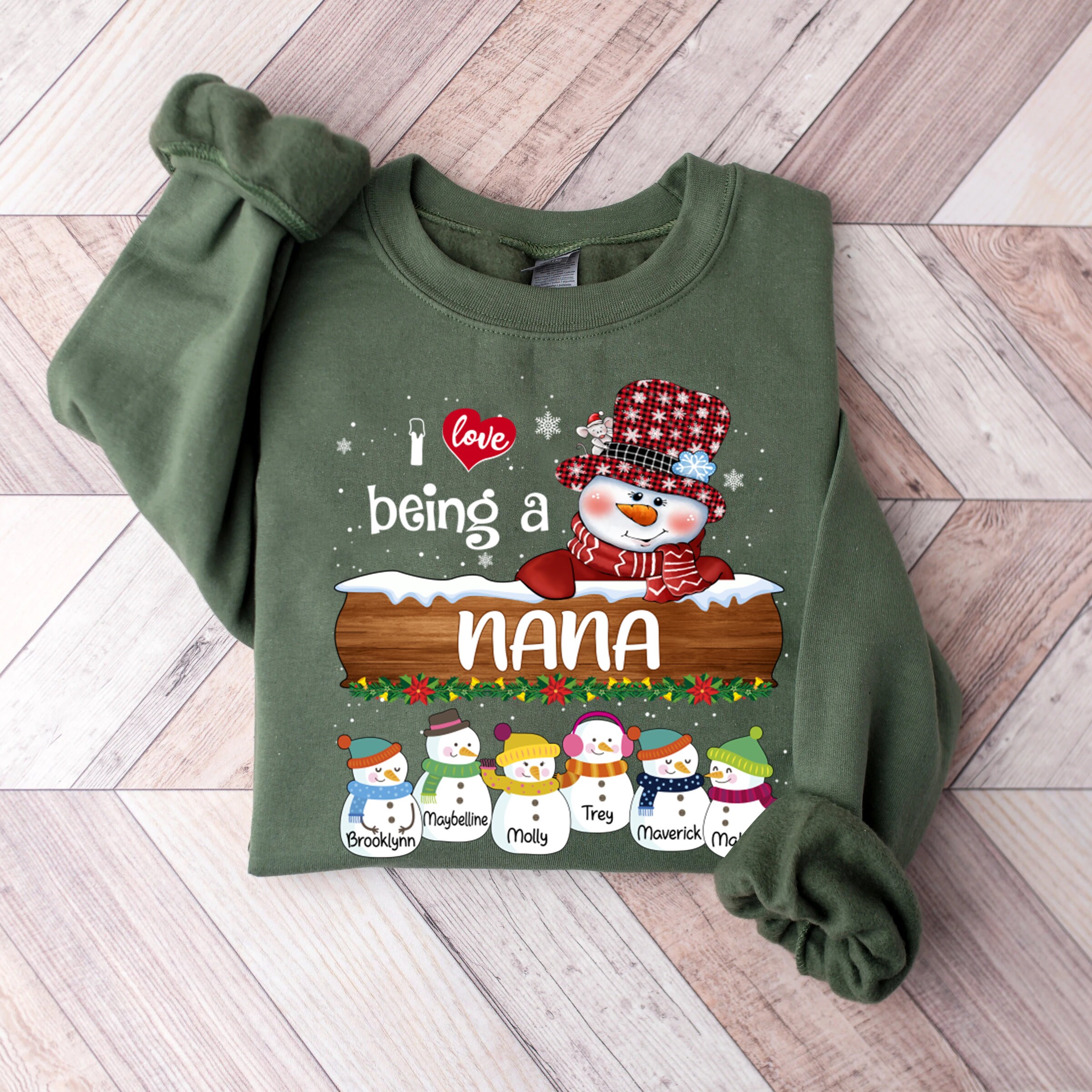 Christmas Nana Sweatshirt, Christmas I love being Nana Sweatshirt, Custom Nana Christmas Shirt, Nana Custom kids, Nana Gifts from Grandkids