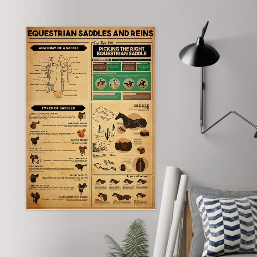 Equestrian Saddles And Reins Special Custom Design Poster  Gift