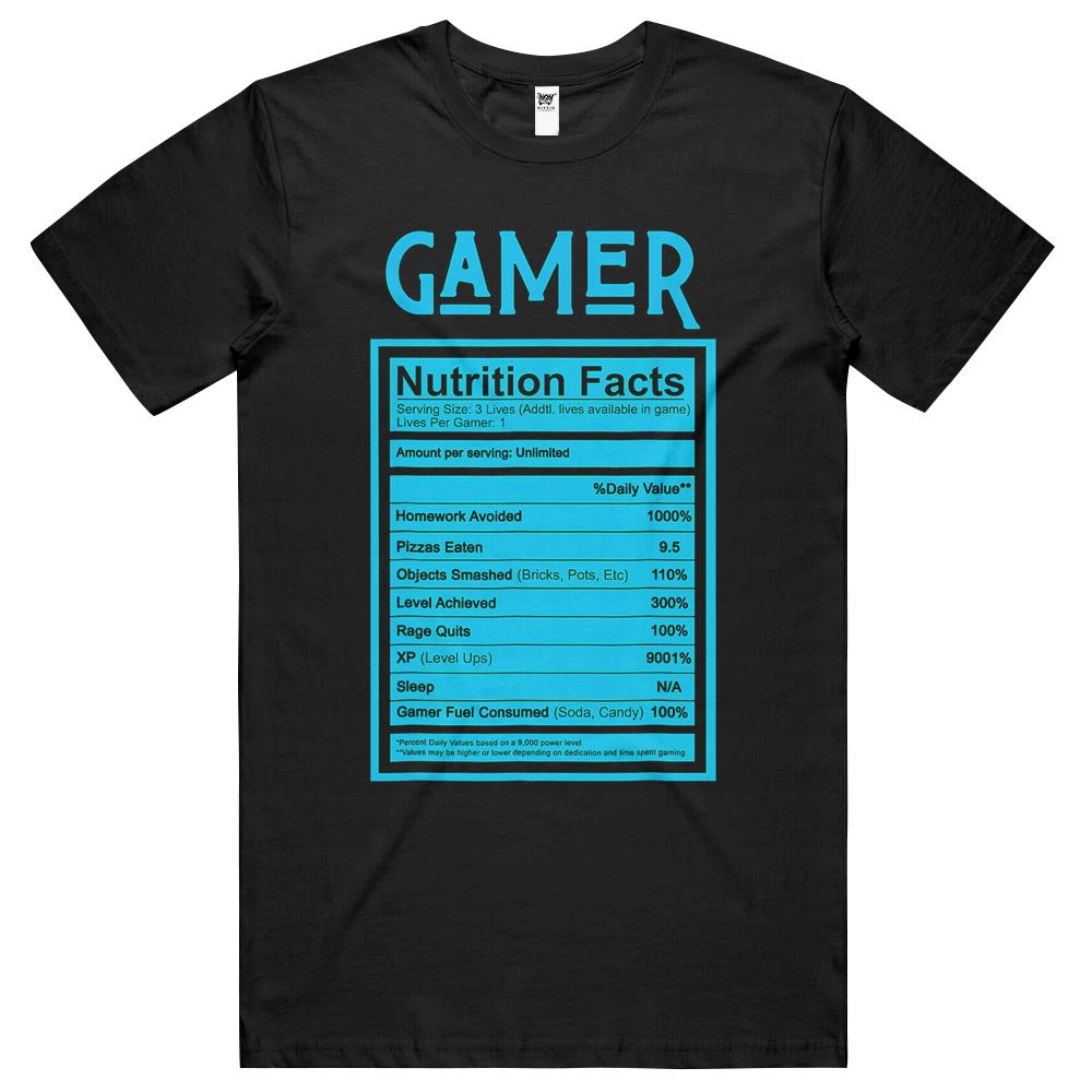 Nutritional Facts Shirt, Gamer Nutrition Facts Shirt, Gamer Nutritional Facts Men Women Gamers Gaming Shirts T Shirts