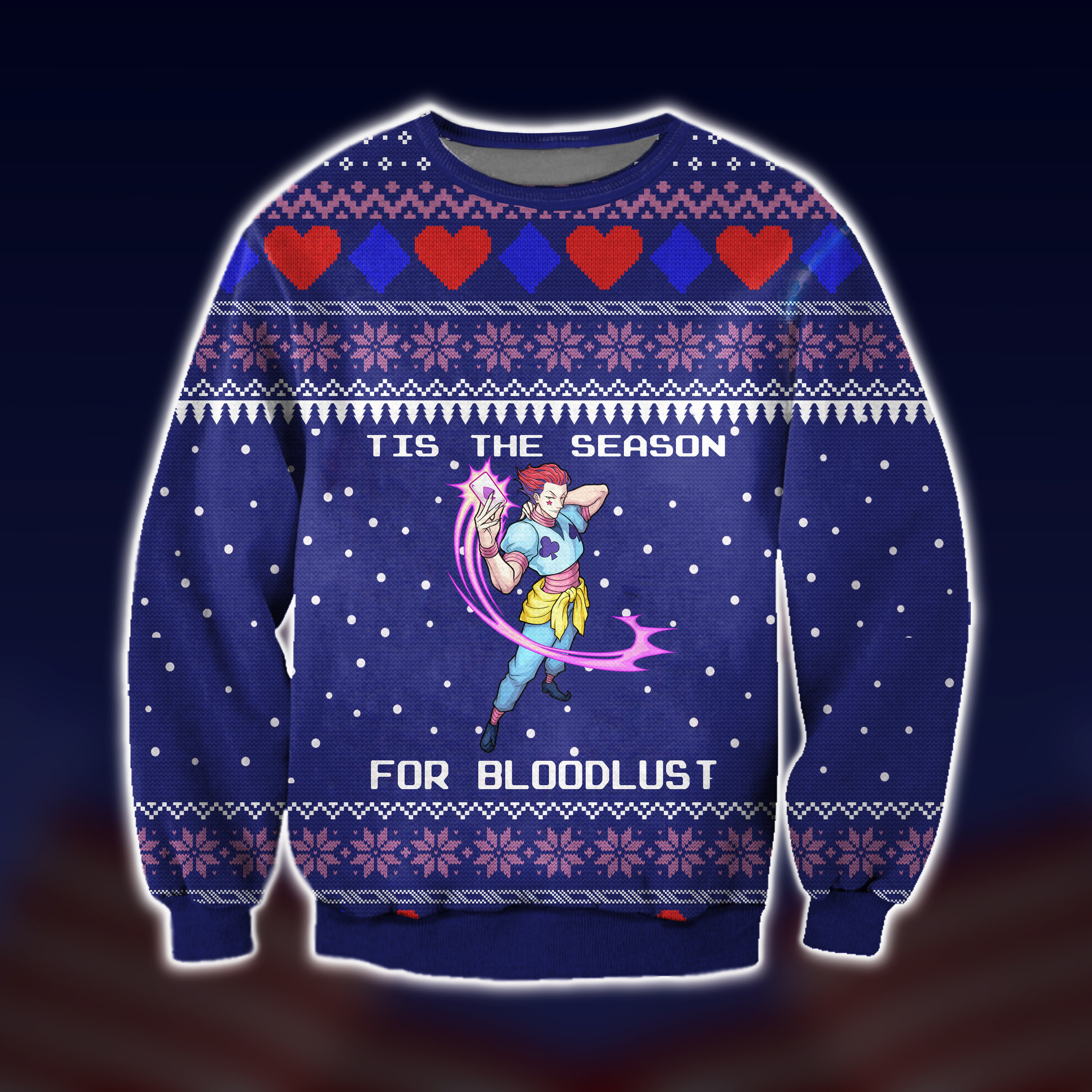 Hunter X Hunter Hisoka Tis The Season For Bloodlust Ugly Christmas Sweater