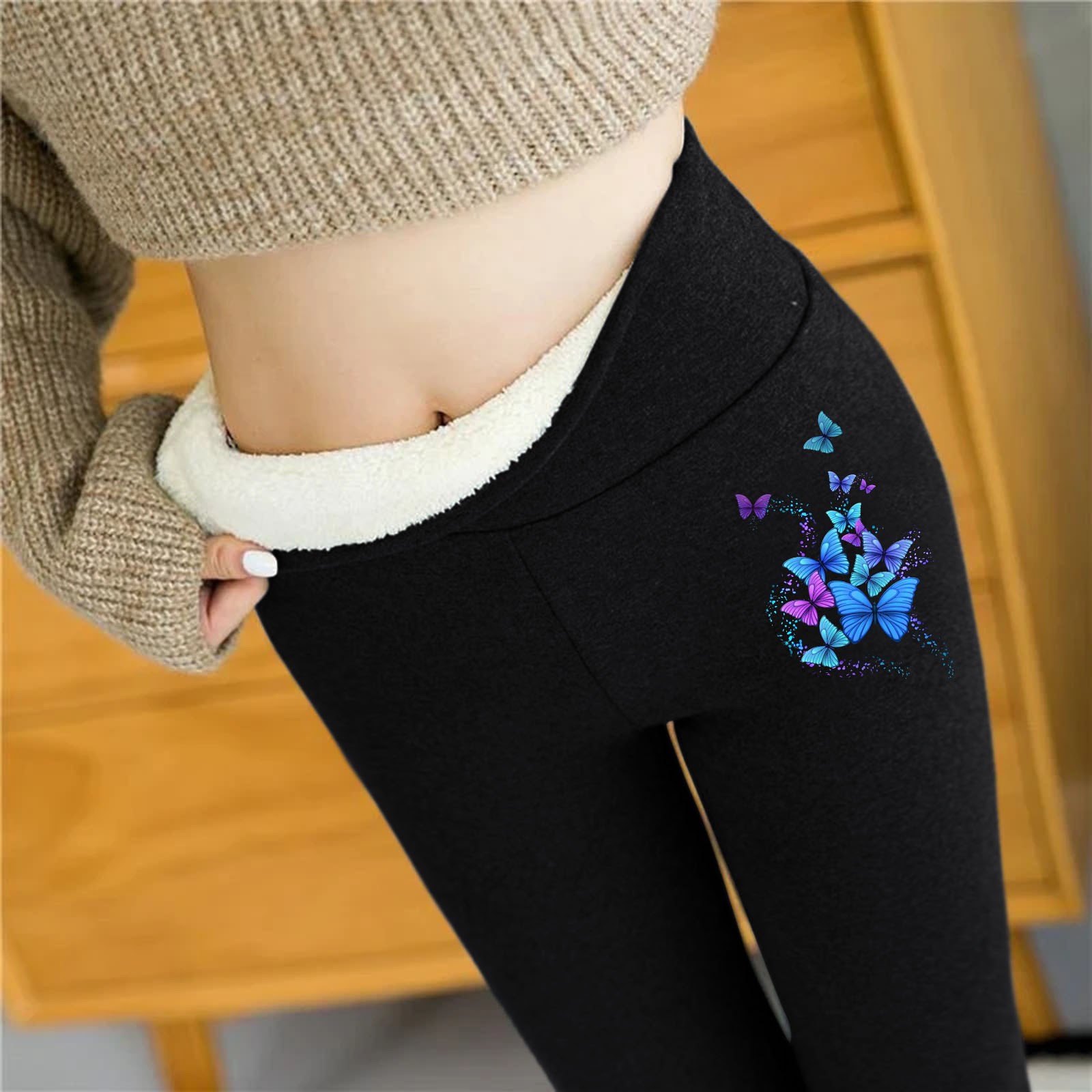 Womens Silk Thermal Underwear Womens Casual Winter Elastic High Waist Solid Color Thermal Workout Capris alx