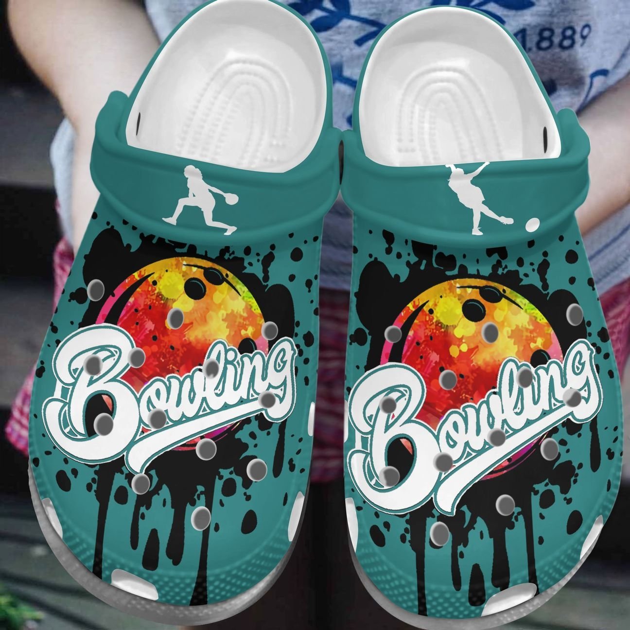 Bowling Personalized Clog, Custom Name, Text, Color, Number Fashion Style For Women, Men, Kid, Print 3D