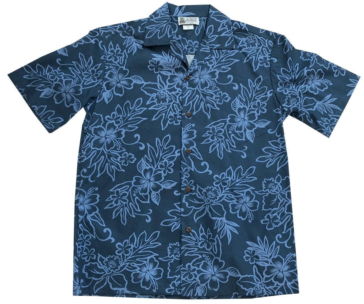 Island Darkness Navy Hawaii Summer Shirt Ha92249