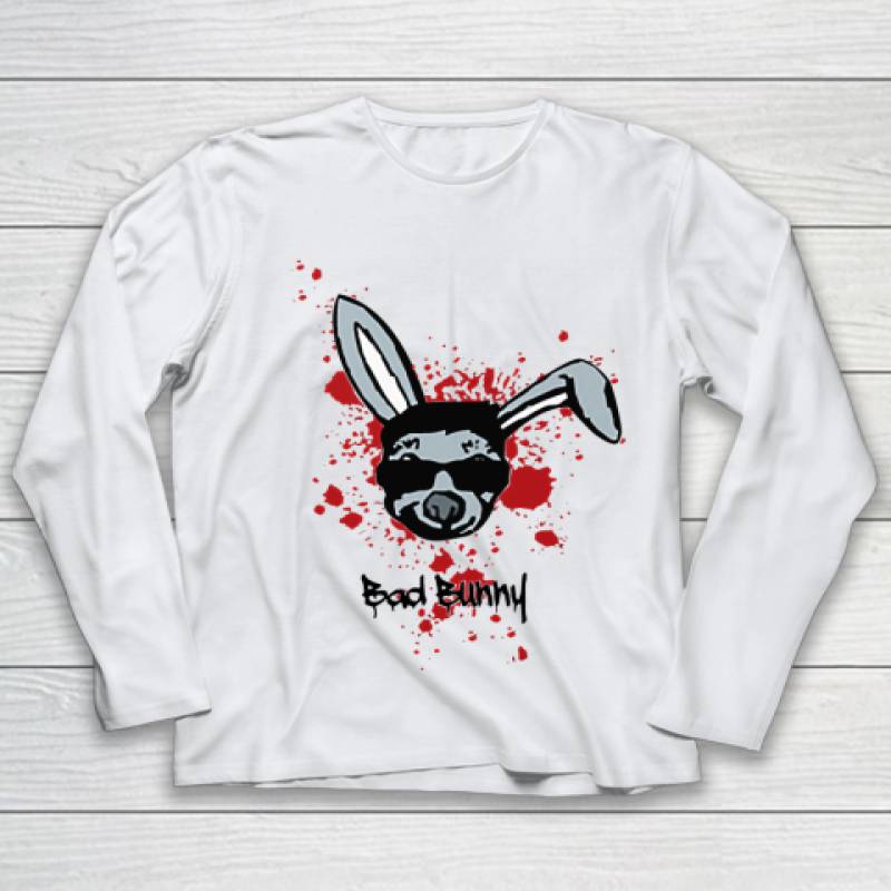 Bad bunny cool bloody rabbit Youth Long Sleeve