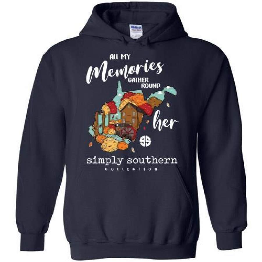 All My Memories Gather Round Her Simply Southern Collection Hoodie T-Shirt