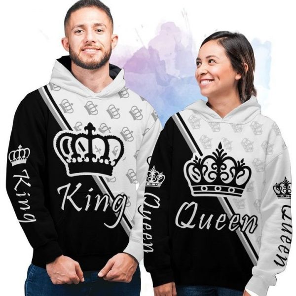 King & Queen Hoodie Matching Couple Hoodie
