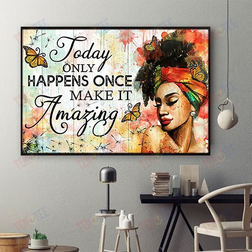 Afrocentric Canvas Adorable Black History Month Canvas Art Print Print Black Woman Black Man Wall Beautiful Wall Decor