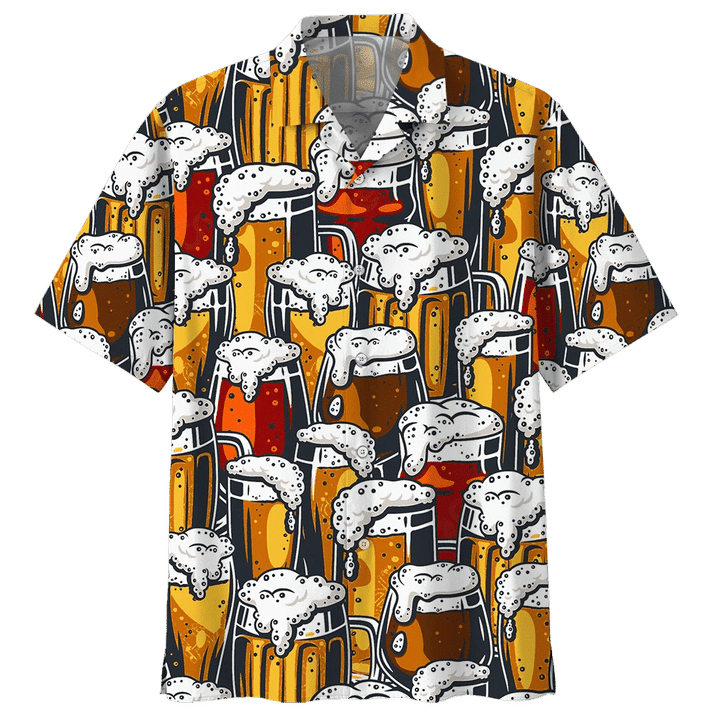 Seamless Beer Watercolor Design Hawaii Shirt Ha89934