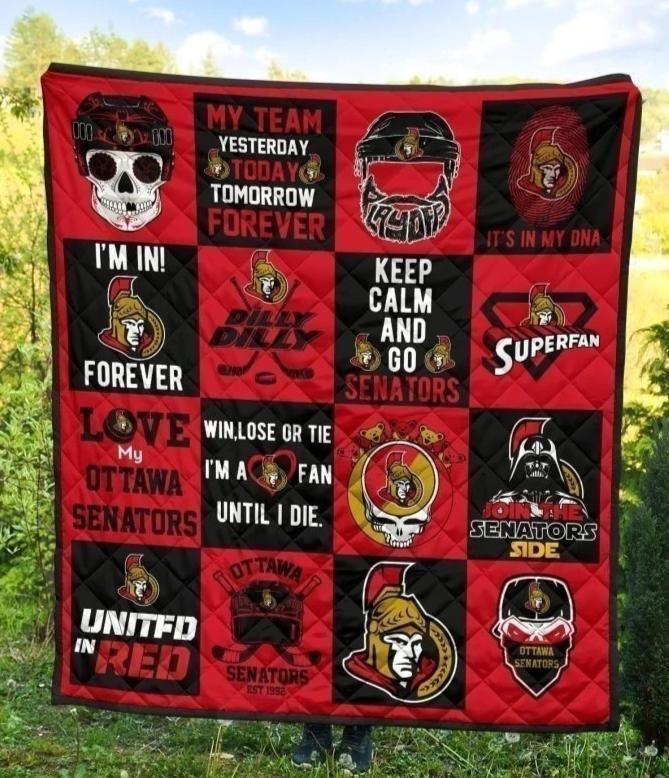 My Team Ottawa Senators Quilt Blanket Hockey Fan Gift Idea