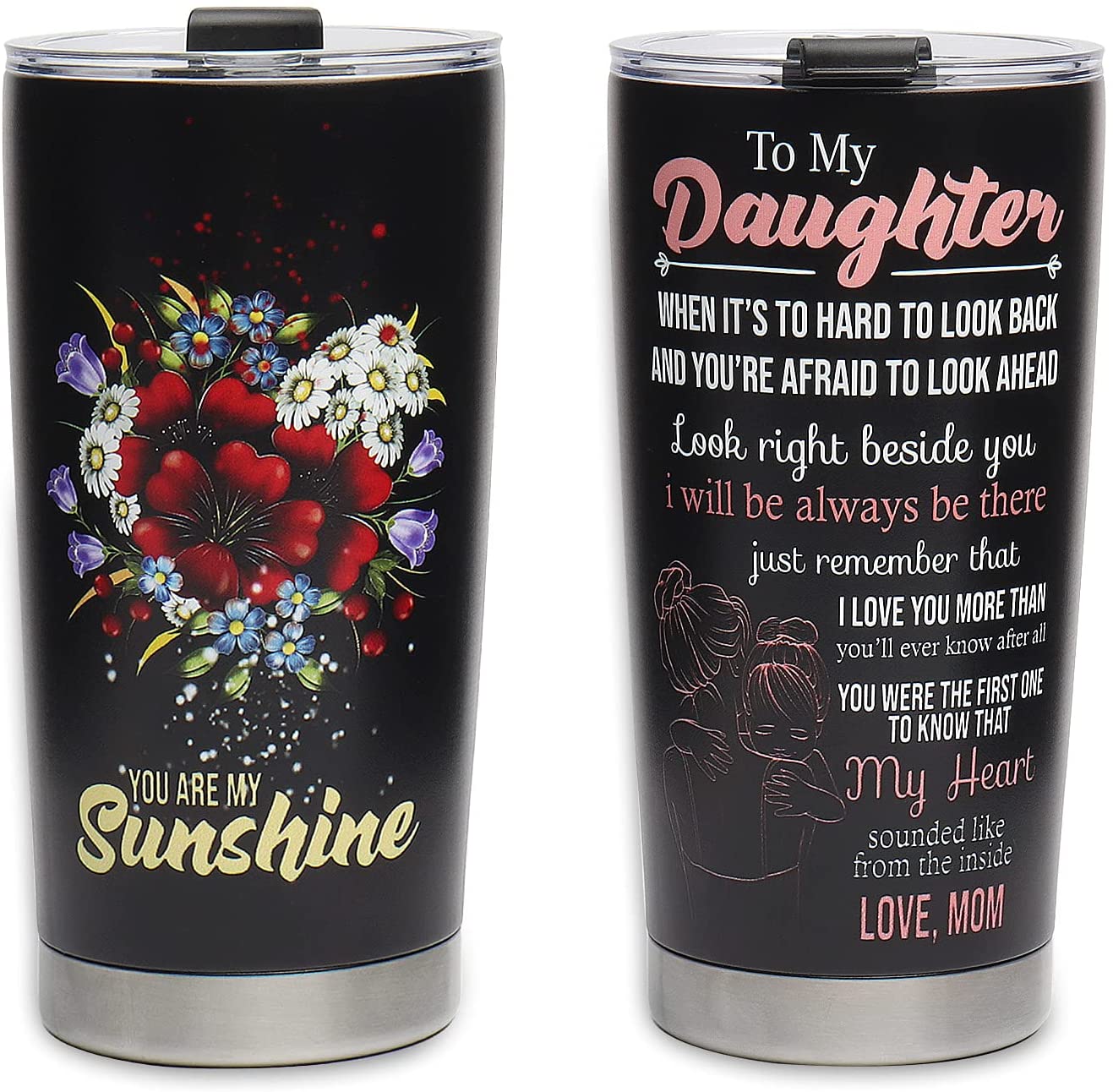 To My Daughter Tumbler, You Are My Sunshine, Gift For Valentine’S Day From Mom