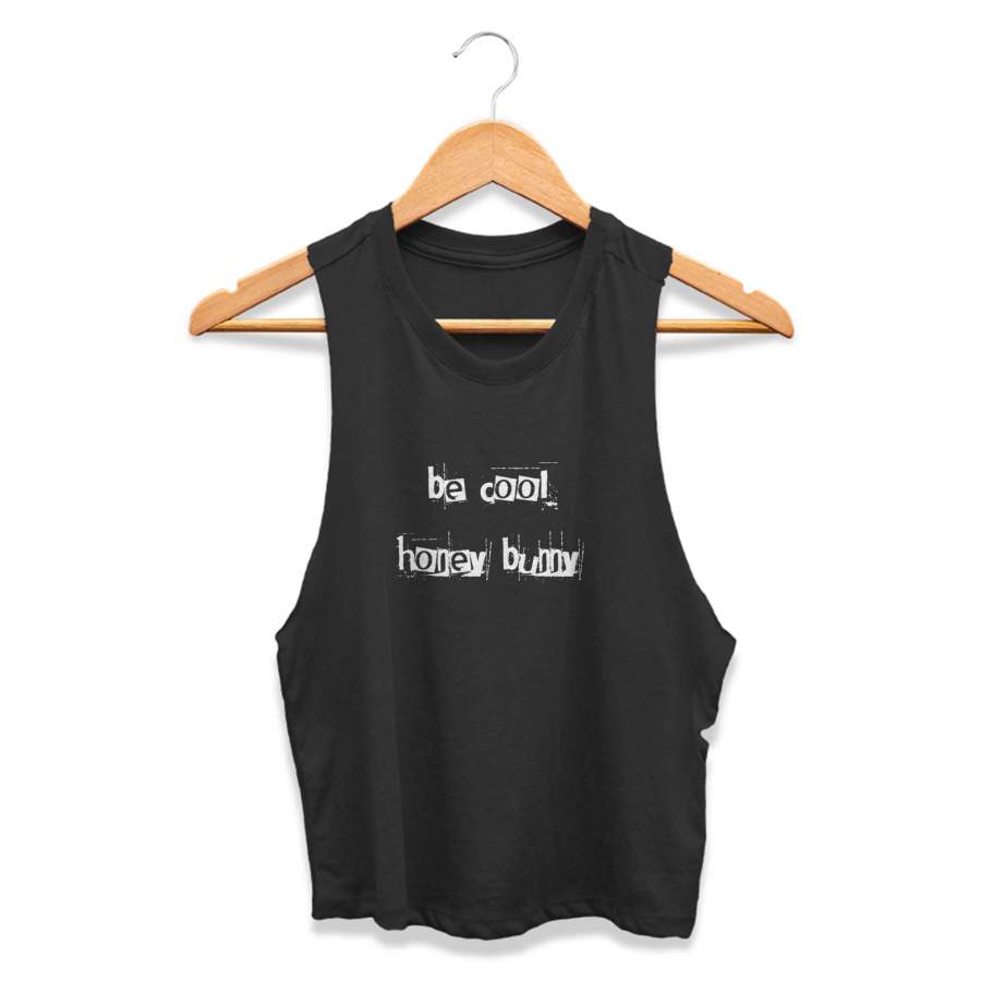 Be Cool Honey Bunny Feminist Ethical Womans Crop Tanktop Tee