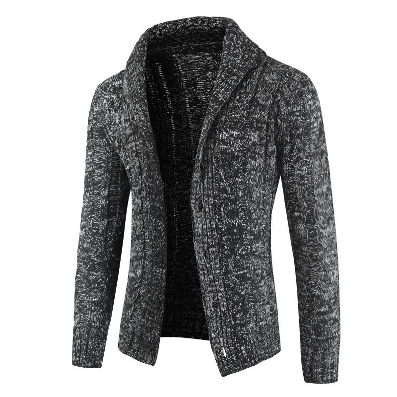 2022 New Men’s Lapel Cardigan Sweater Fashion European and American Style Youth Long Sleeve Sweater alx