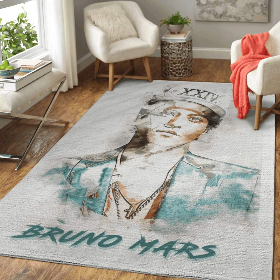 Bruno Mars Singer Peter Gene Hernandez Art For Fans Area Rug