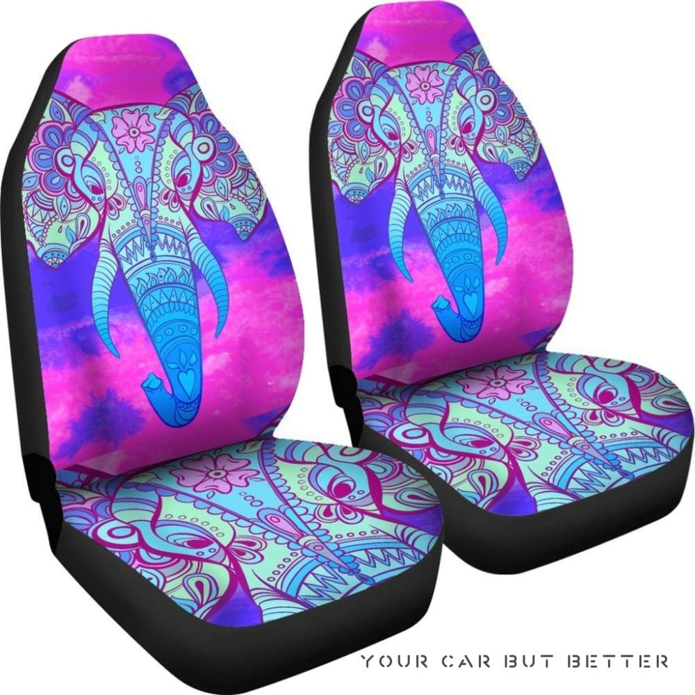 Purple Pink Mandala Elephant Head Car Seat Covers 232205