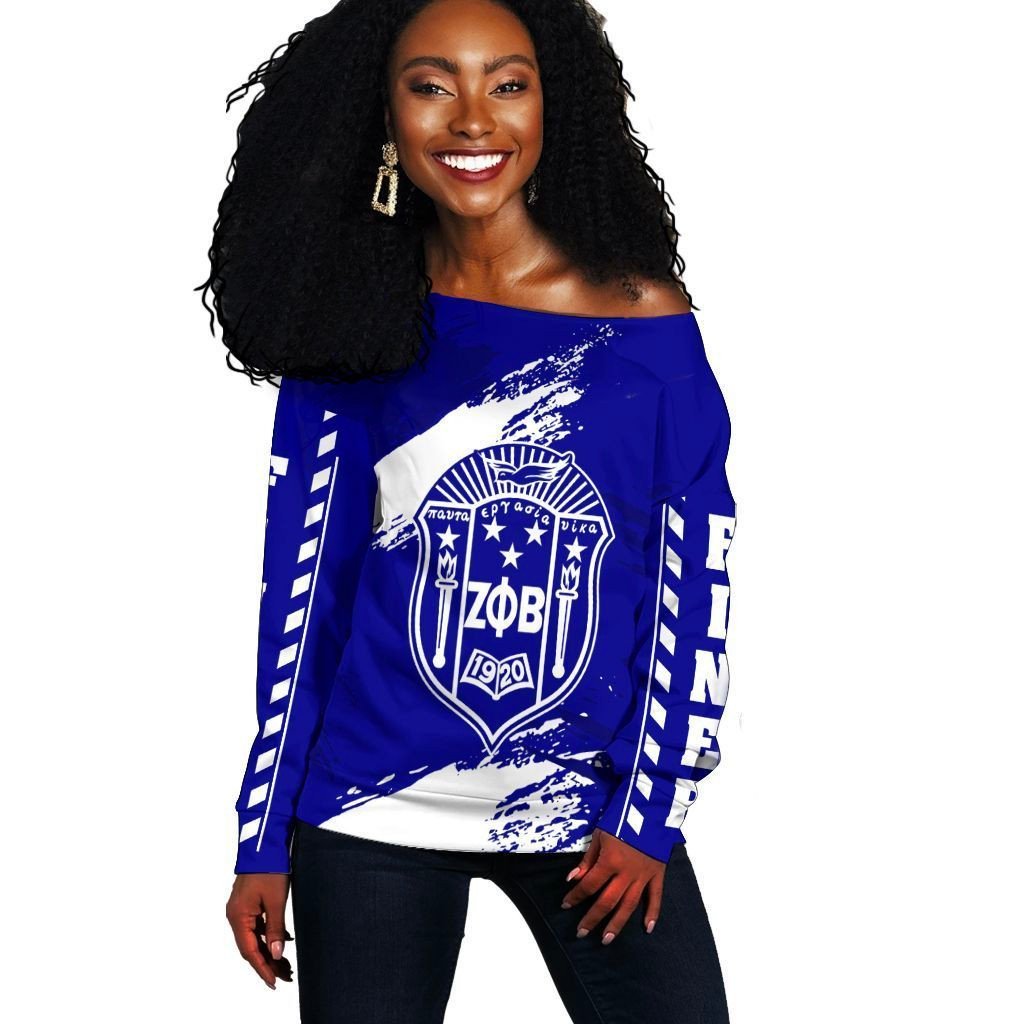 Sorority Sweatshirt – Zeta Phi Beta Nineteen Women Off Shoulder