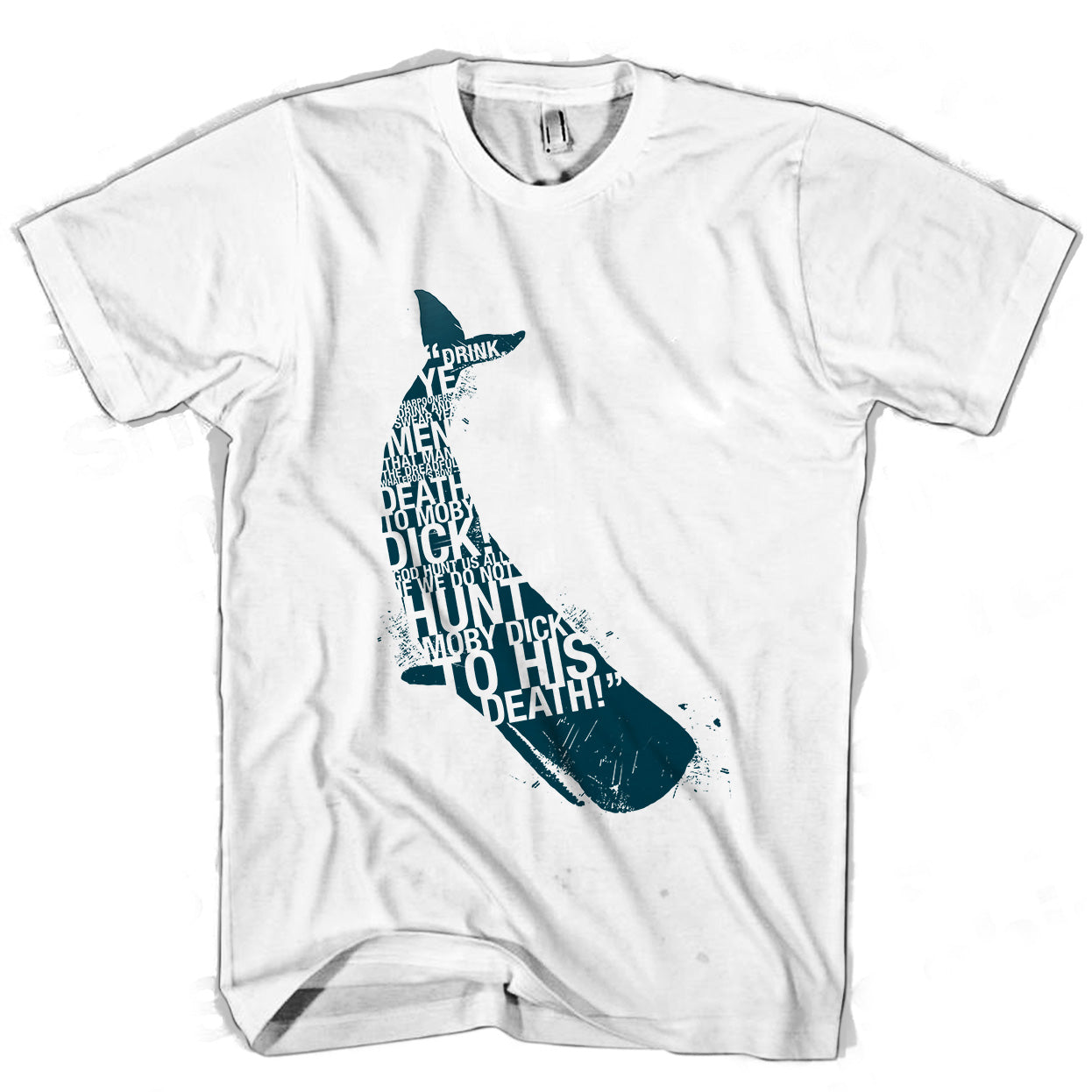 Moby Dick Whale Typography Man’s Tee T-Shirt