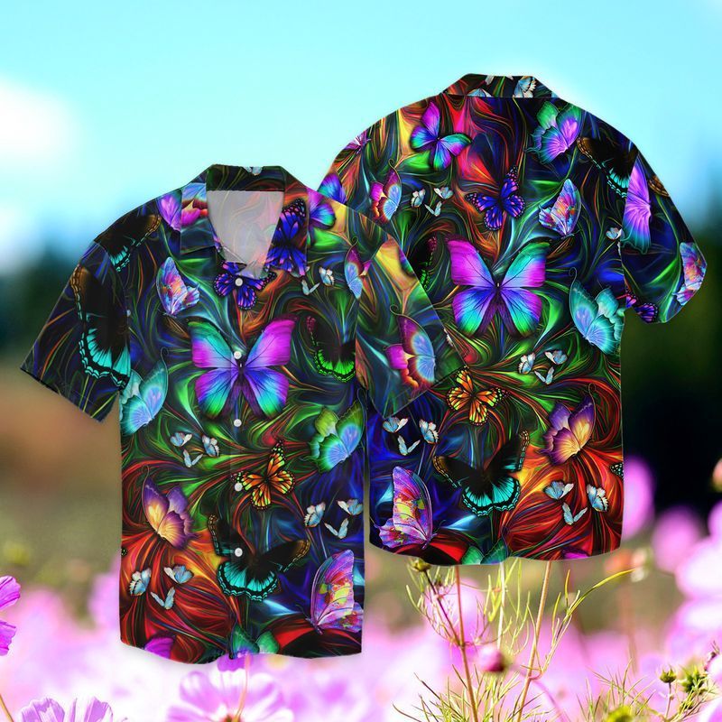 Memorial Day Love Butterflies For Men And Women Graphic Print Short Sleeve Hawaii Casual Shirt Ha75418