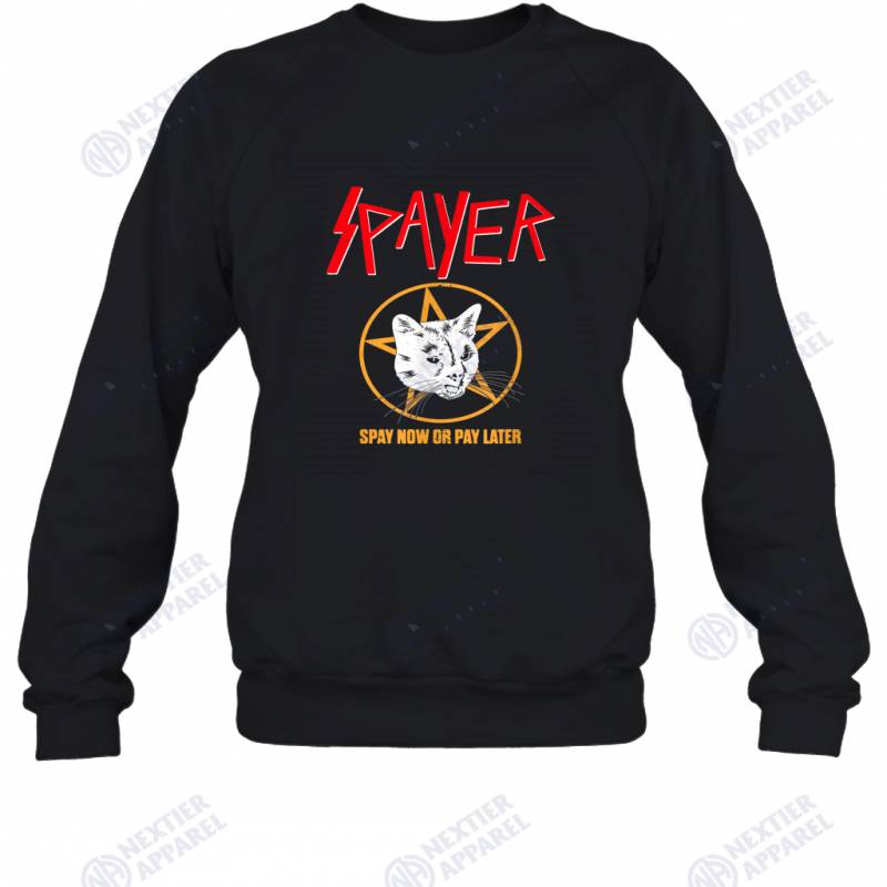 Vintage Rock Spayer Cat Kitten Pun Mom Dad Sweatshirt