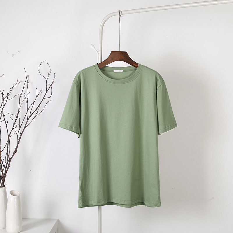 Blessyuki 100% Cotton Soft Basic T Shirt Women 2022 Summer New Oversized Casual Solid Tee Female Loose Short Sleeve Simple Tops alx