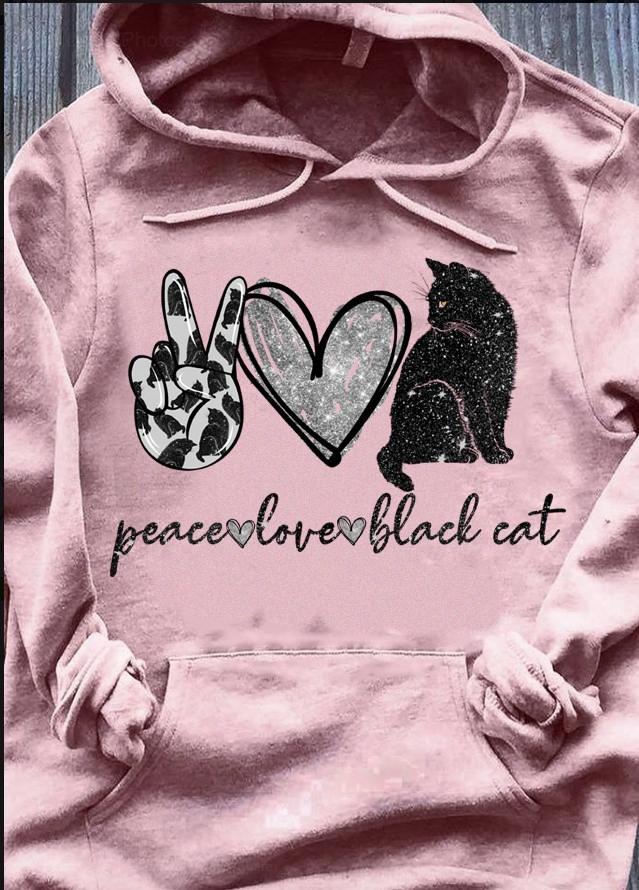 Peace Love Black Cat Gift Standard Hoodie