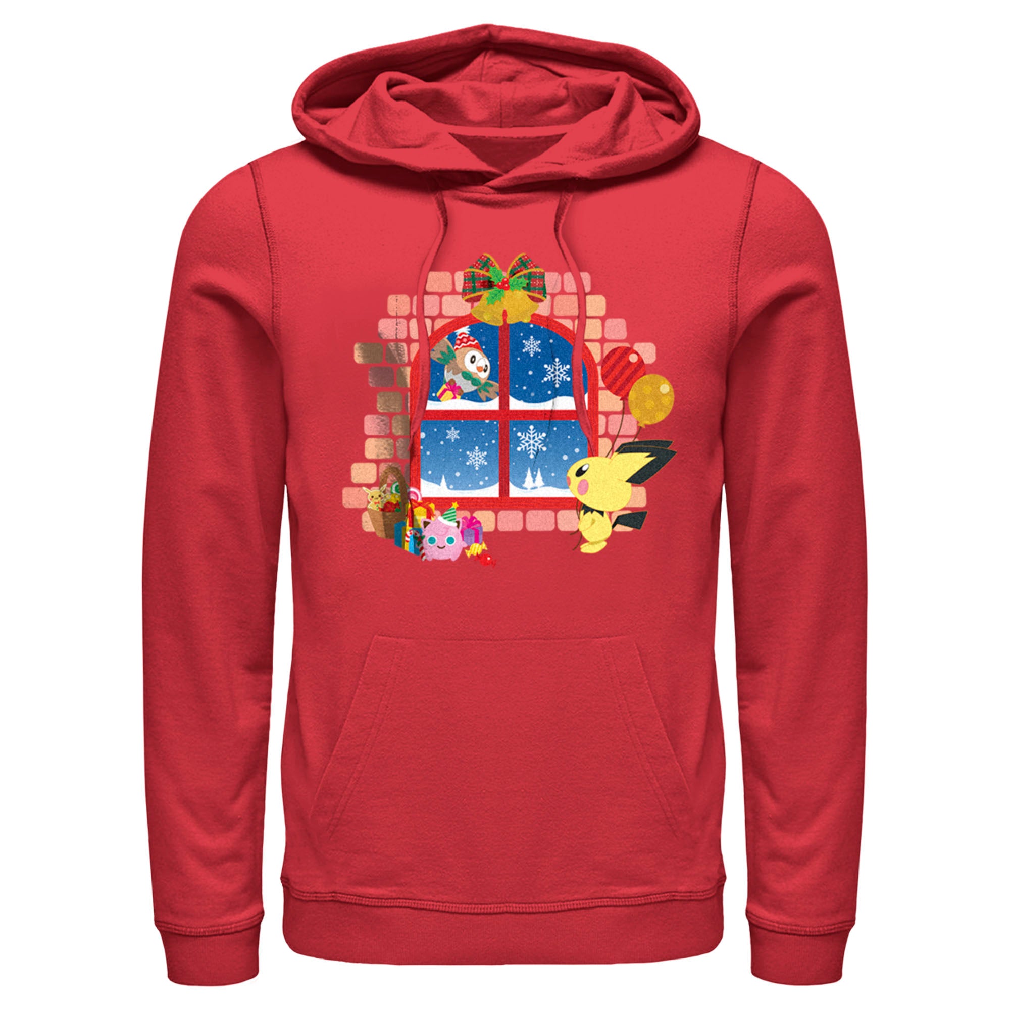 Men’S Pokemon Christmas Window Pull Over Hoodie